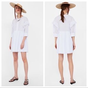 NWOT Zara Basic White Eyelet Dress